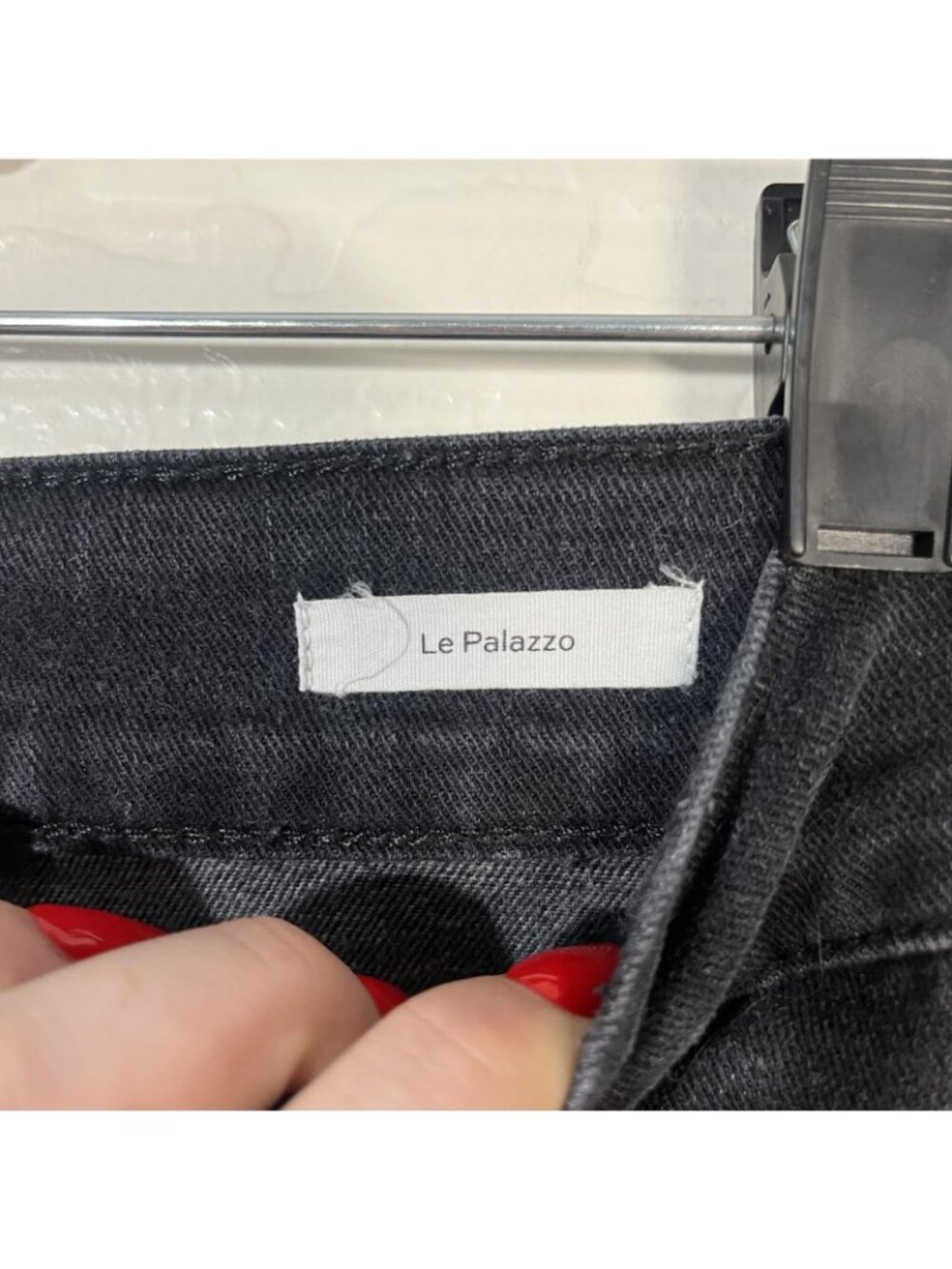 FRAME Le Palazzo Jeans Womens 26 Black Charcoal High Rise Wide Leg 26x29 Denim - Picture 5 of 9